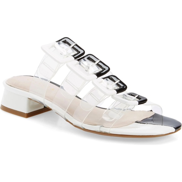 CECELIA Lincoln Strappy Clear Slide Sandals Mules - Picture 1 of 13